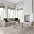 Pemberly Row Metal Round Pedastal Base Coffee Table in Gold and Brass Finish