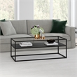 Pemberly Row Metal Rectangular Coffee Table Black and Bronze Finish