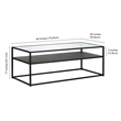 Pemberly Row Metal Rectangular Coffee Table Black and Bronze Finish
