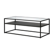 Pemberly Row Metal Rectangular Coffee Table Black and Bronze Finish