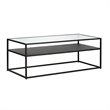 Pemberly Row Metal Rectangular Coffee Table Black and Bronze Finish