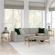 Pemberly Row Metal Double Shelf Coffee Table in Brass and Gold