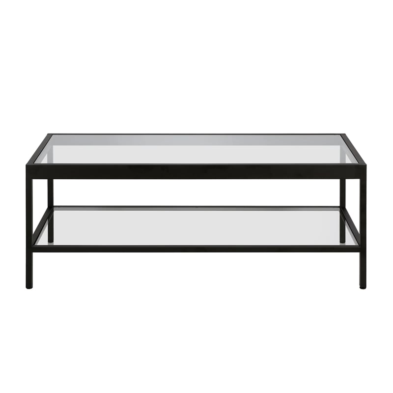 Pemberly Row Traditional Metal Coffee Table Black and Bronze