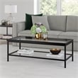 Pemberly Row Traditional Metal Coffee Table Black and Bronze