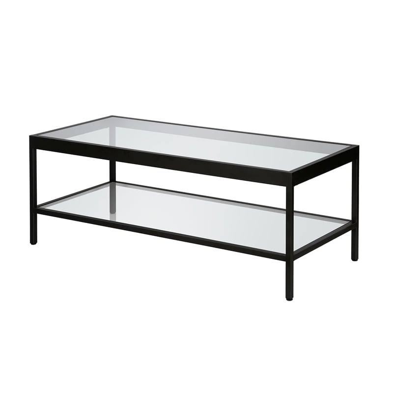 Pemberly Row Traditional Metal Coffee Table Black and Bronze