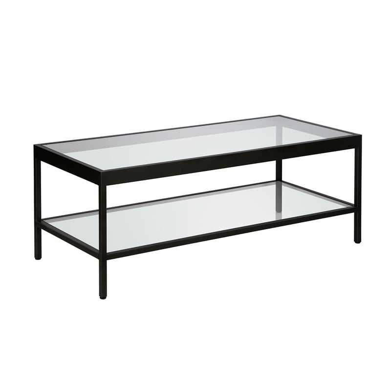 Pemberly Row Traditional Metal Coffee Table Black and Bronze