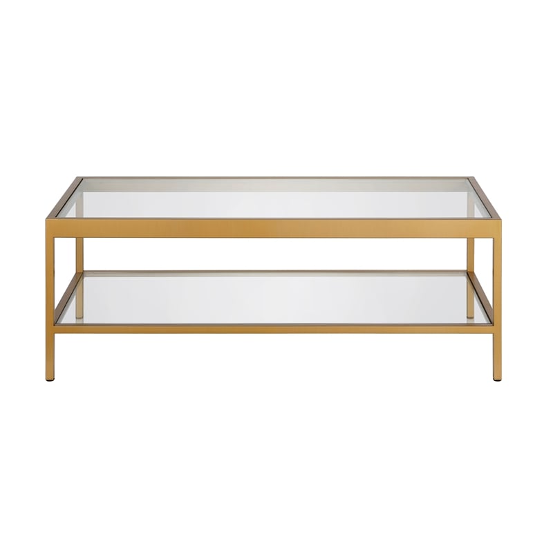 Pemberly Row Traditional Metal Coffee Table Brass