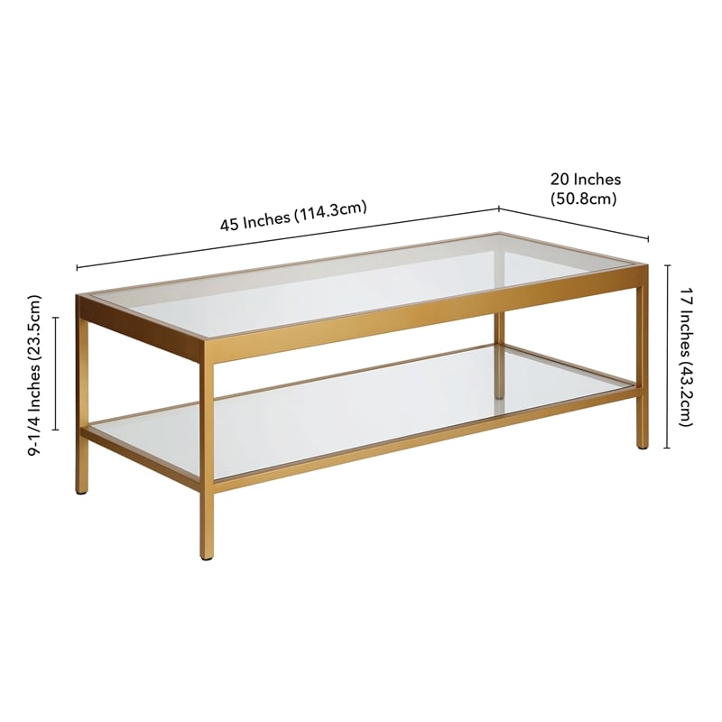 Pemberly Row Traditional Metal Coffee Table Brass