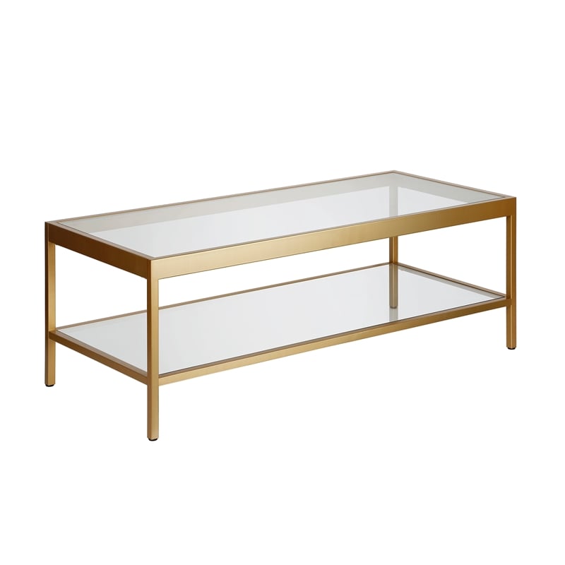 Pemberly Row Traditional Metal Coffee Table Brass