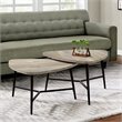 Pemberly Row 2 Piece Contemporary Wood Top Nesting Coffee Table Set in Taupe