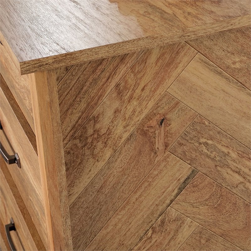 Pemberly Row Engineered Wood 6-Drawers Double Dresser in Sindoori Mango