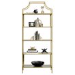 Pemberly Row Modern 5 Shelf Metal Bookcase in Satin Gold Finish