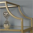 Pemberly Row Modern 5 Shelf Metal Bookcase in Satin Gold Finish