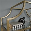 Pemberly Row Modern 5 Shelf Metal Bookcase in Satin Gold Finish