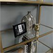 Pemberly Row Modern 5 Shelf Metal Bookcase in Satin Gold Finish
