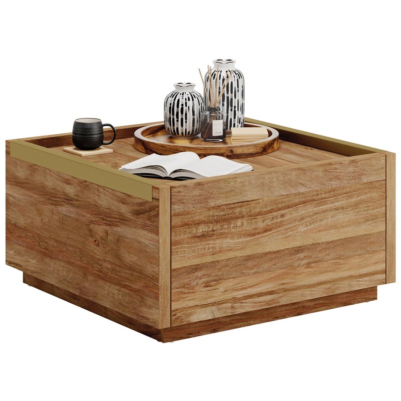 Pemberly Row  Engineered Wood Coffee Table in Sindoori Mango