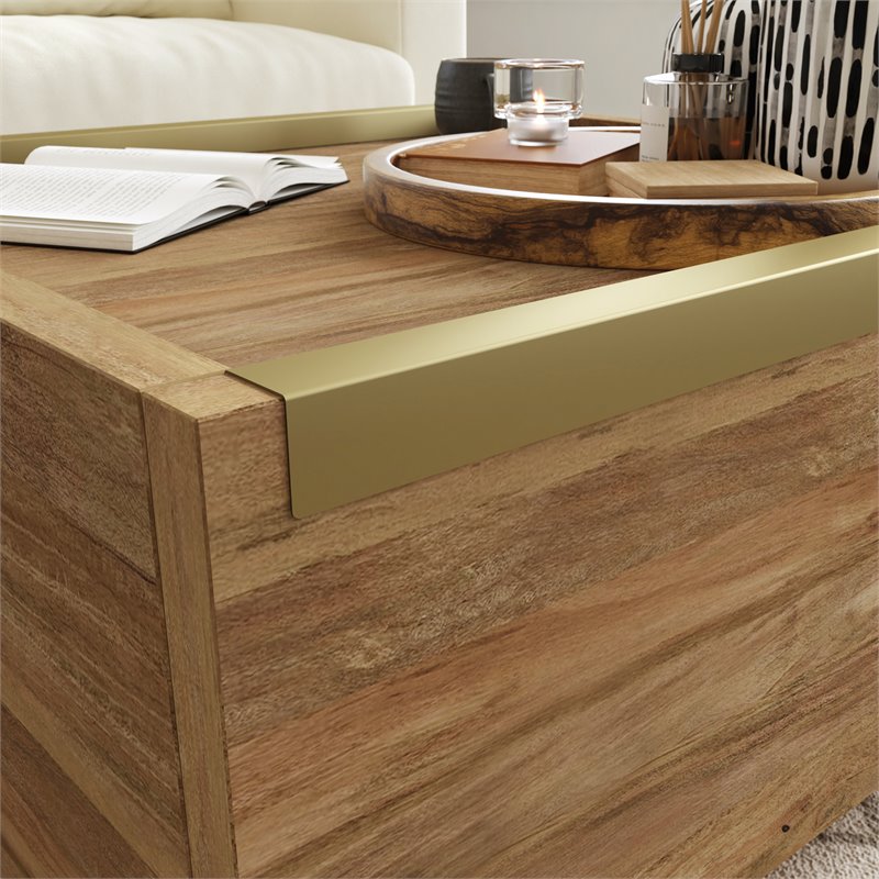 Pemberly Row  Engineered Wood Coffee Table in Sindoori Mango