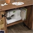 Pemberly Row Contemporary Engineered Wood Sewing Craft Cart in Oak