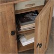 Pemberly Row Contemporary Engineered Wood Sewing Craft Cart in Oak