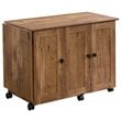 Pemberly Row Contemporary Engineered Wood Sewing Craft Cart in Oak
