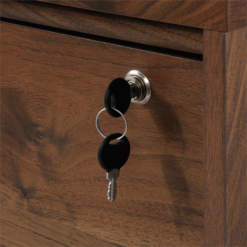 Pemberly Row 2Drawers Vertical Walnut Wood Filing Cabinet Easy Assembly