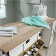 Pemberly Row Contemporary Engineered Wood Sewing Craft Table in Soft White