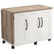 Pemberly Row Contemporary Engineered Wood Sewing Craft Table in Soft White