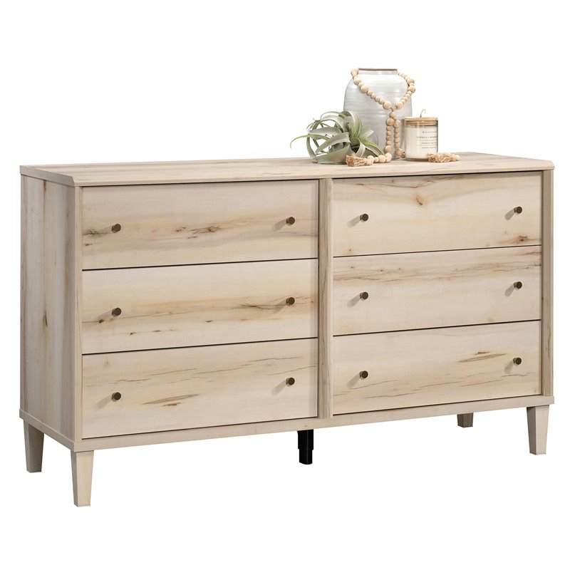 Pemberly Row Engineered Wood 6-Drawers Bedroom Dresser in Pacific Maple