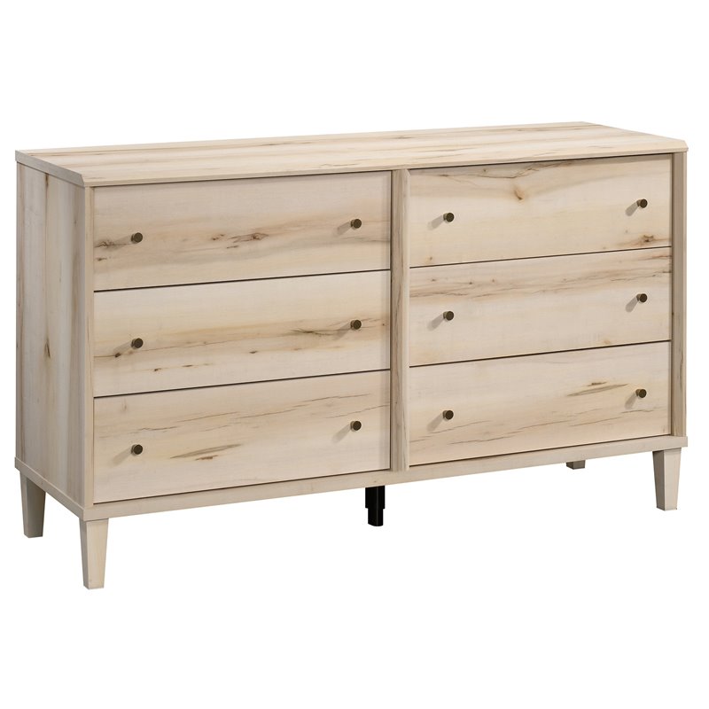 Pemberly Row Engineered Wood 6-Drawers Bedroom Dresser in Pacific Maple