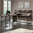 Pemberly Row Wood and Metal L-Shape Computer Desk in Northern Oak