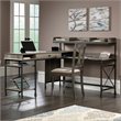 Pemberly Row Wood and Metal L-Shape Computer Desk in Northern Oak