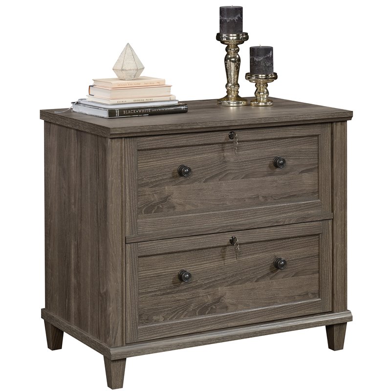 Pemberly Row 2 Drawers Lateral Oak Engineered Wood Filing Cabinet Easy Assembly
