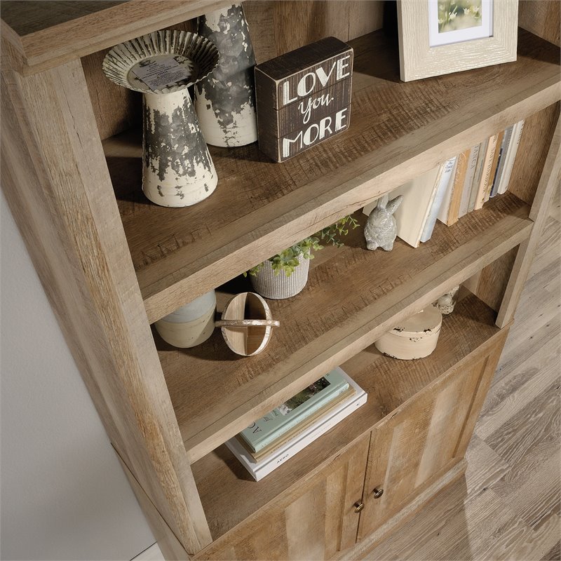 Pemberly Row 3-Shelf Modern Engineered Wood Bookcase in Lintel Oak