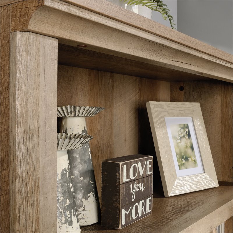 Pemberly Row 3-Shelf Modern Engineered Wood Bookcase in Lintel Oak