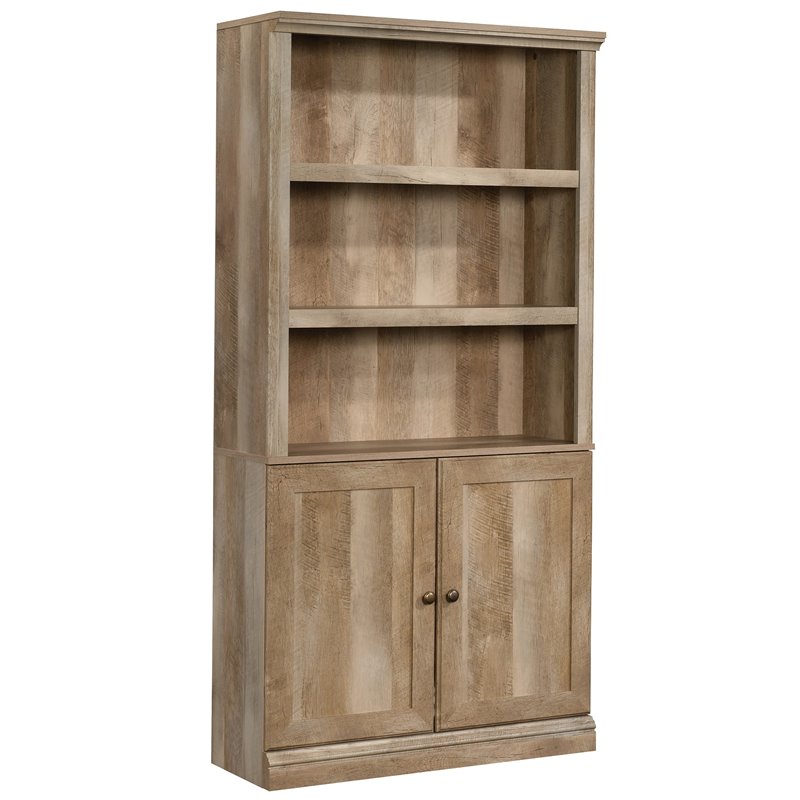 Pemberly Row 3-Shelf Modern Engineered Wood Bookcase in Lintel Oak