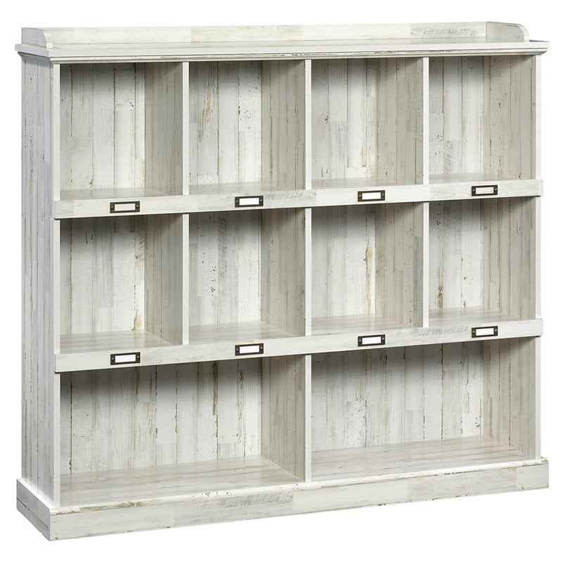 Pemberly Row 10-Cube Modern Engineered Wood Bookcase in White Plank