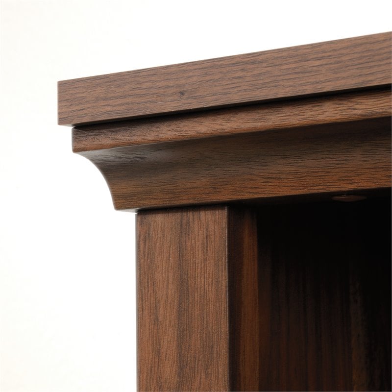 Pemberly Row 3-Shelf Tall Modern Engineered Wood Storage Bookcase in Walnut