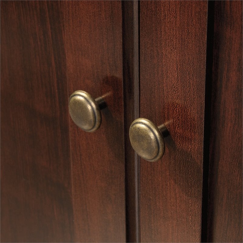 Pemberly Row 3-Shelf Modern Engineered Wood Bookcase in Cherry