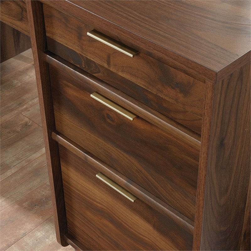 Pemberly Row Transitional Engineered Wood Computer Desk in Grand Walnut