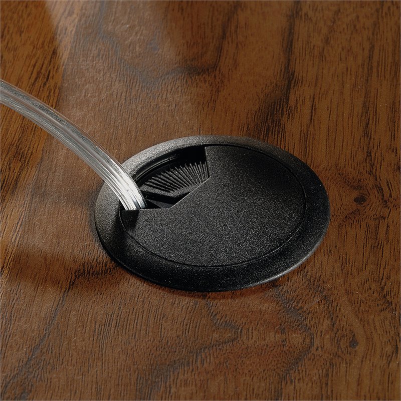 Pemberly Row Transitional Engineered Wood Computer Desk in Grand Walnut