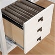 Pemberly Row Contemporary Engineered Wood L-Shaped Home Office Desk in White