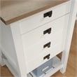 Pemberly Row Contemporary Engineered Wood L-Shaped Home Office Desk in White