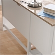 Pemberly Row Contemporary Engineered Wood L-Shaped Home Office Desk in White