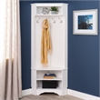 Pemberly Row Contemporary Corner Hall Tree in White