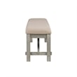Pemberly Row 6-Piece Wood Dining Set Padded Seats & Bench in Weathered Gray/Tan