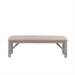 Pemberly Row 6-Piece Wood Dining Set Padded Seats & Bench in Weathered Gray/Tan