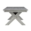 Pemberly Row 6-Piece Wood Dining Set Padded Seats & Bench in Weathered Gray/Tan
