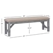 Pemberly Row 6-Piece Wood Dining Set Padded Seats & Bench in Weathered Gray/Tan