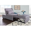 Pemberly Row Upholstered Tufted Fabric Convertible Sofa Bed with Pillow in Gray