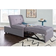 Pemberly Row Upholstered Tufted Fabric Convertible Sofa Bed with Pillow in Gray